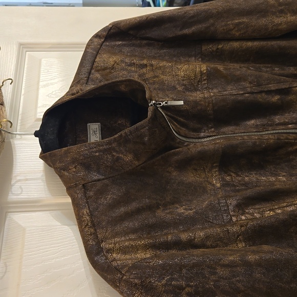 Birch Hill-jacket,coat,gun metal hardware,faux suede,brown,Size XXL - Picture 3 of 14